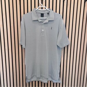 Dunning Golf Gray Striped Polo Shirt